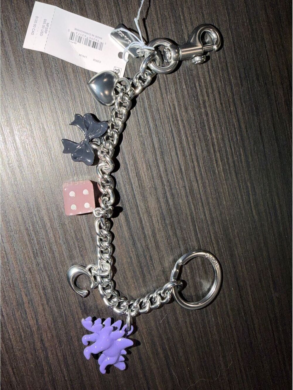 NWT Coach Motif Chain with Charms